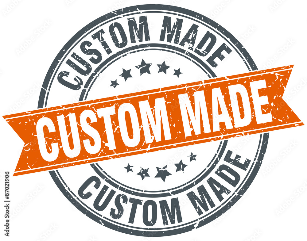 Obraz premium custom made round orange grungy vintage isolated stamp