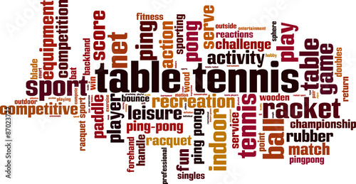Table tennis word cloud concept. Vector illustration