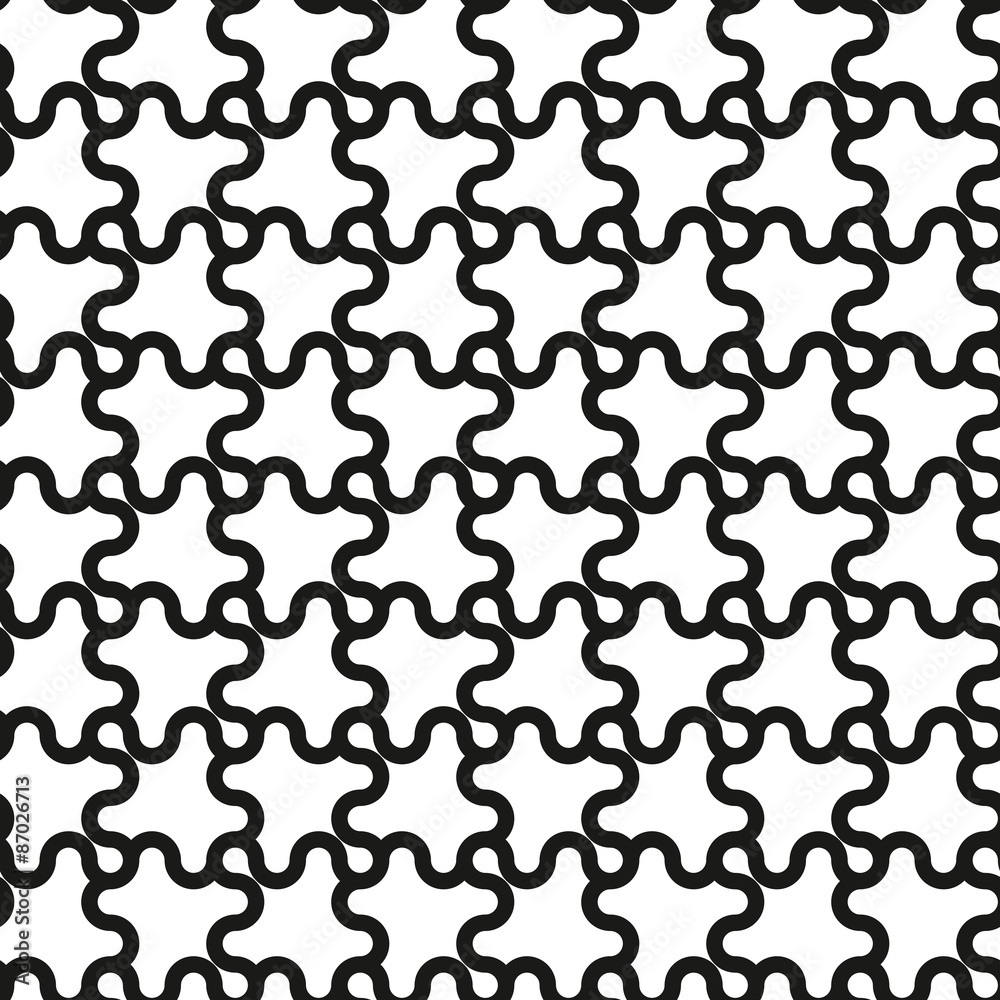 Seamless Abstract Swirl Shapes Black and White Pattern Seamless Abstract Swirl Shapes Black and White Pattern