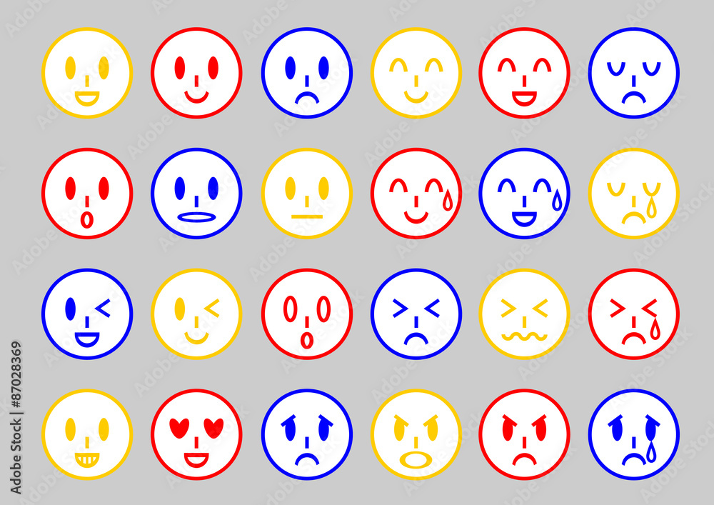 顔の表情アイコンセット