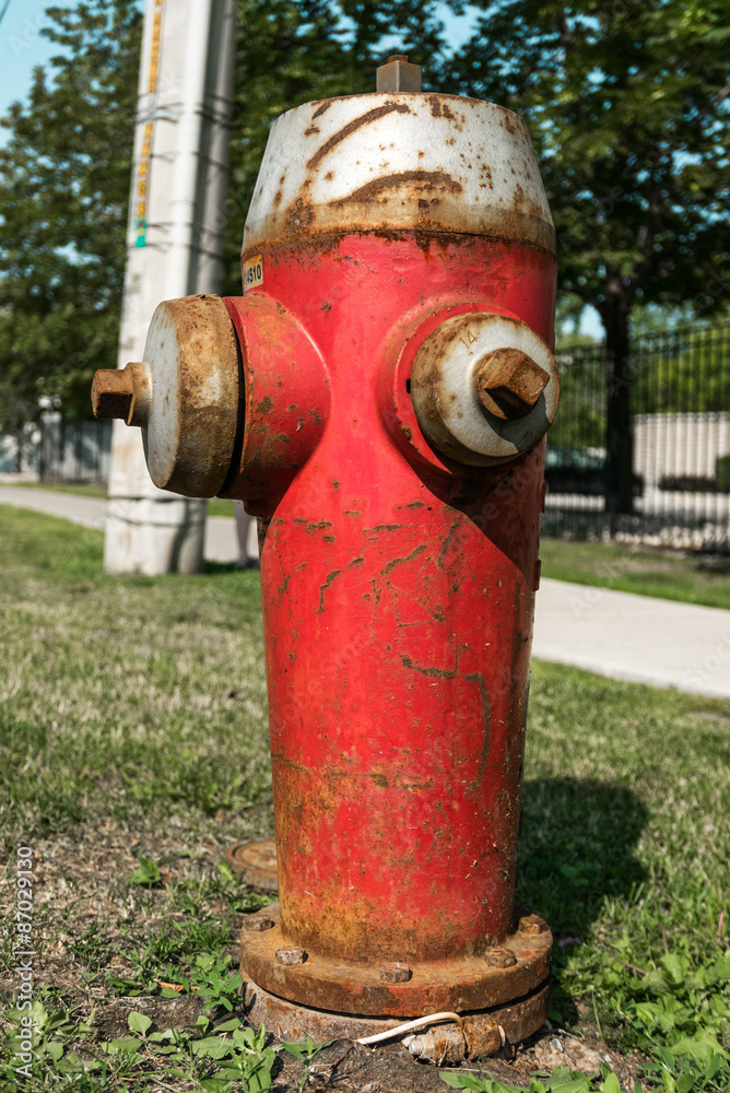 Old Fire Hydrant. An old fire hydrant along a major road in Mississauga, Canada. Old Fire Hydrant. An old fire hydrant along a major road in Mississauga, Canada.
