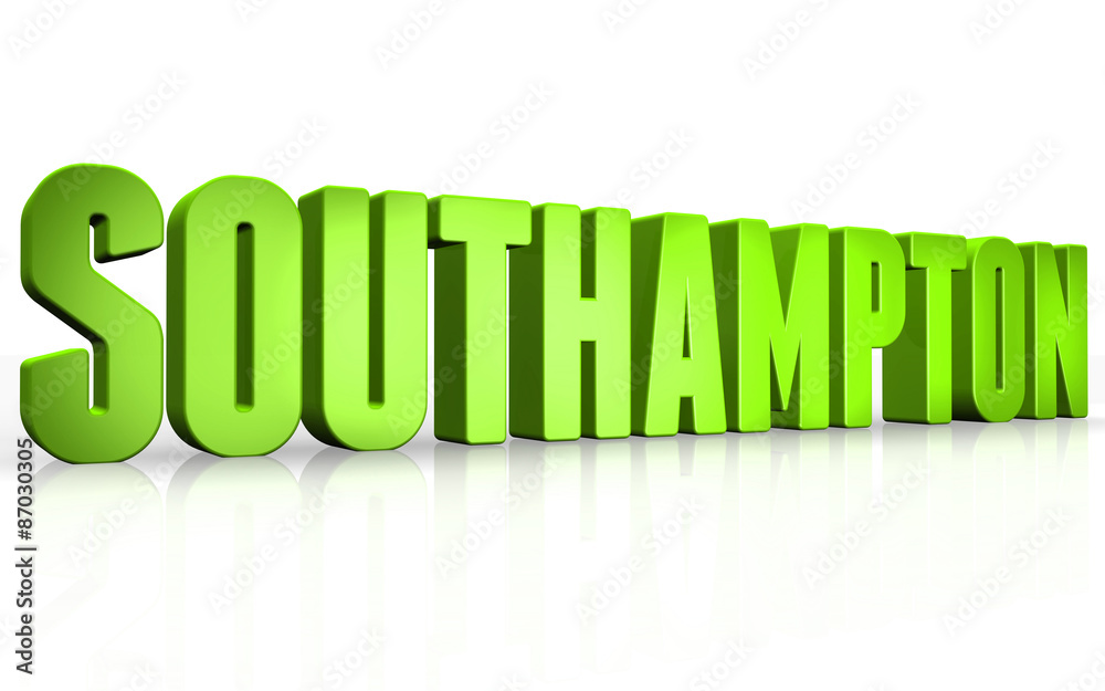 3D Southampton text on white background 3D Southampton text on white background