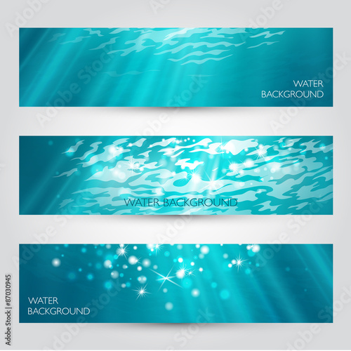 Vector under water banners set.