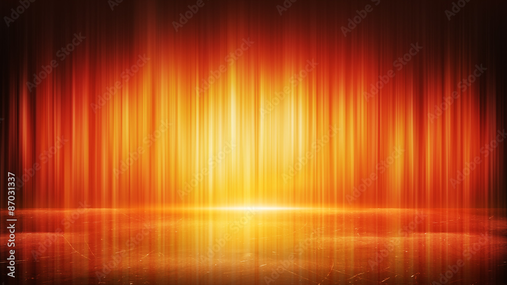 orange light lines and reflection abstract background