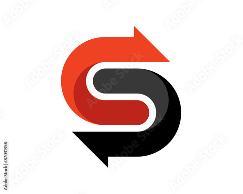 initial letter C S recycle proccess logo