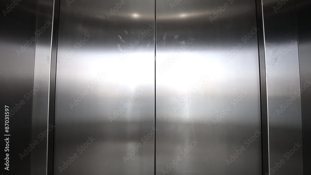 Elevator is arriving and doors open automatically
