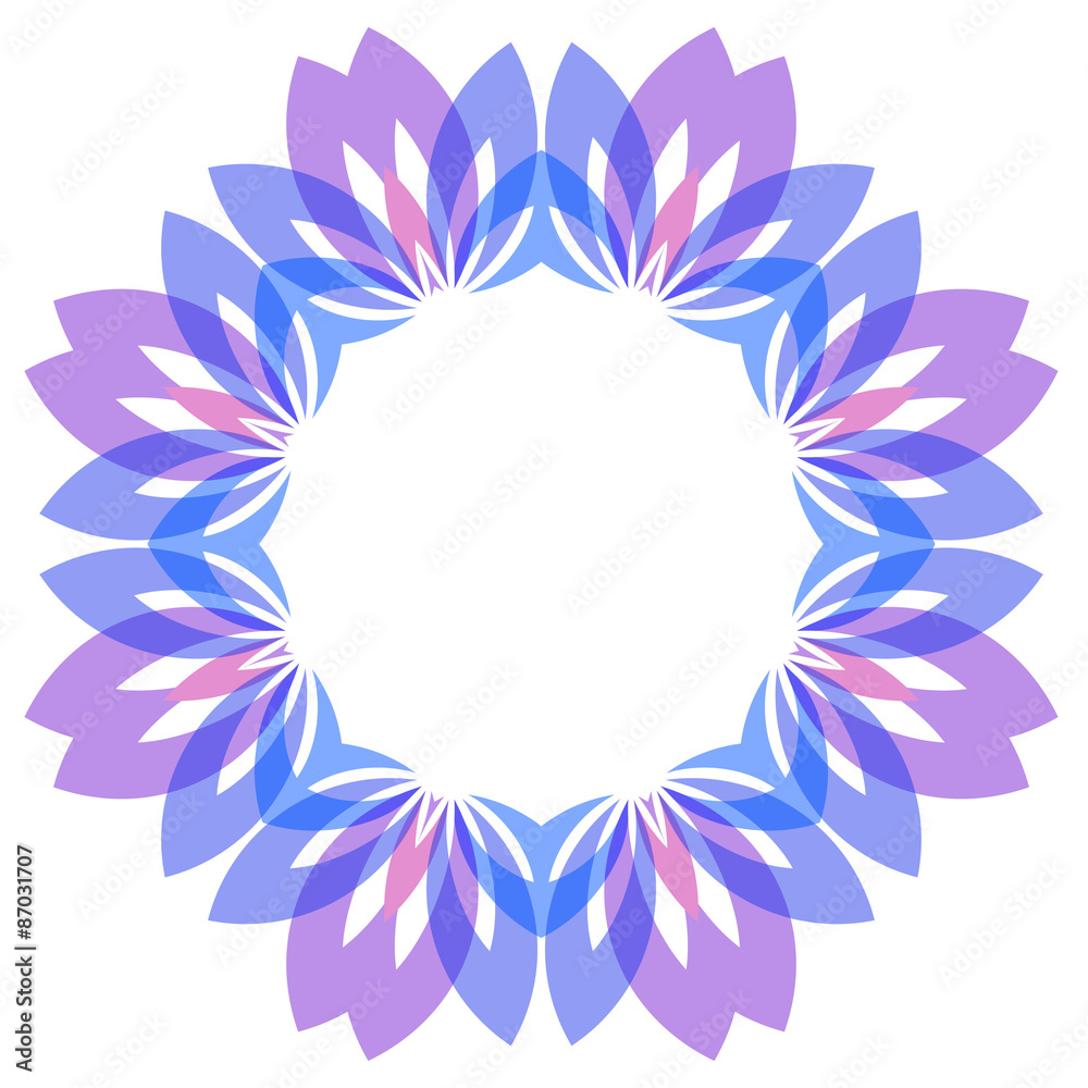 Colorful floral wreath frame