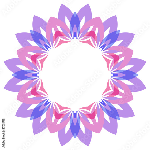 Colorful floral wreath frame