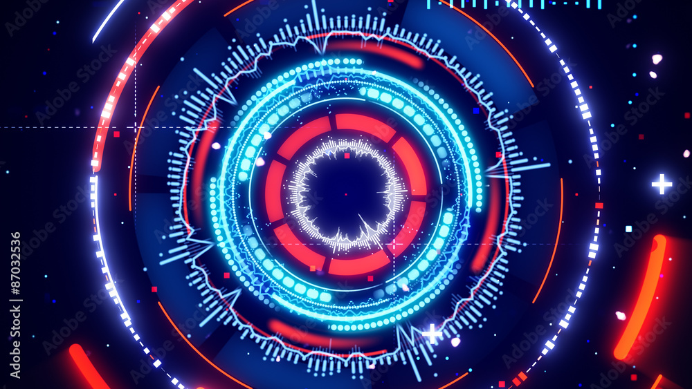 Obraz premium circular spectrum analyzer abstract futuristic illustration