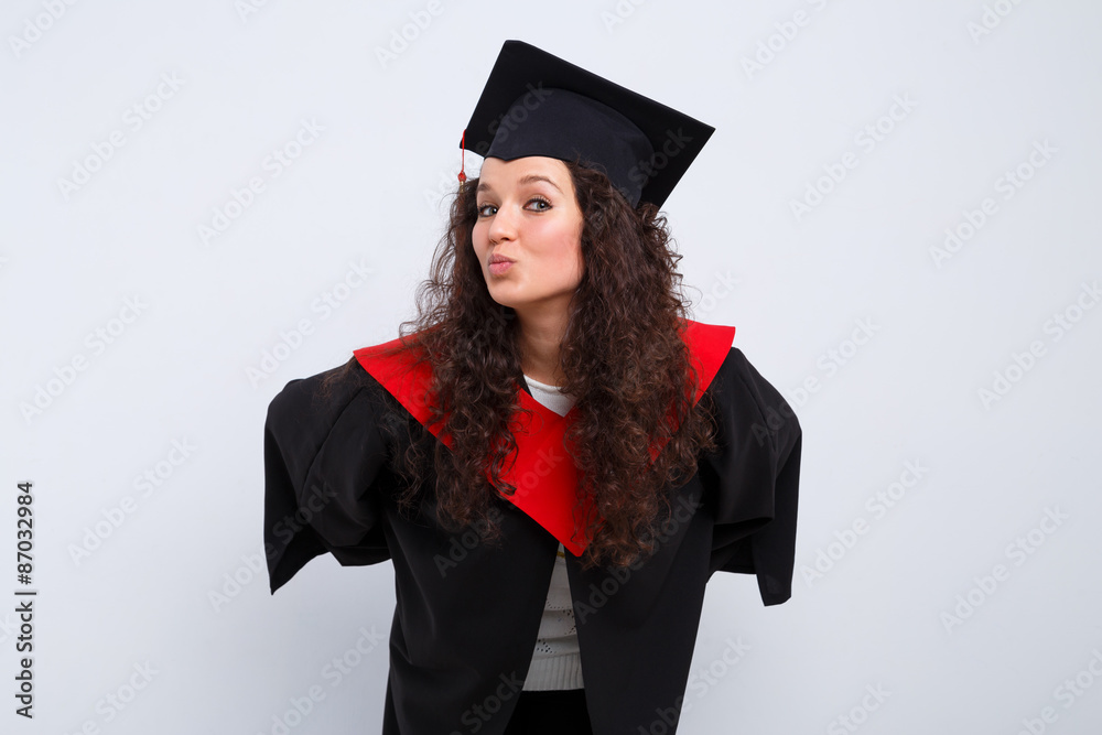 Studio portrait picture from a young graduation woman Studio portrait picture from a young graduation woman