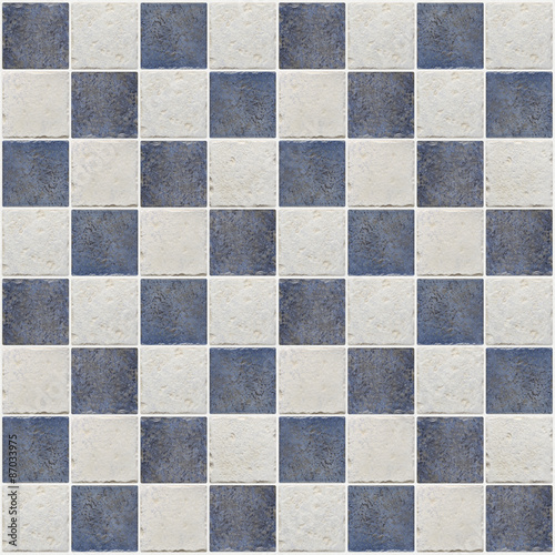 small square tiles of blue and gray color