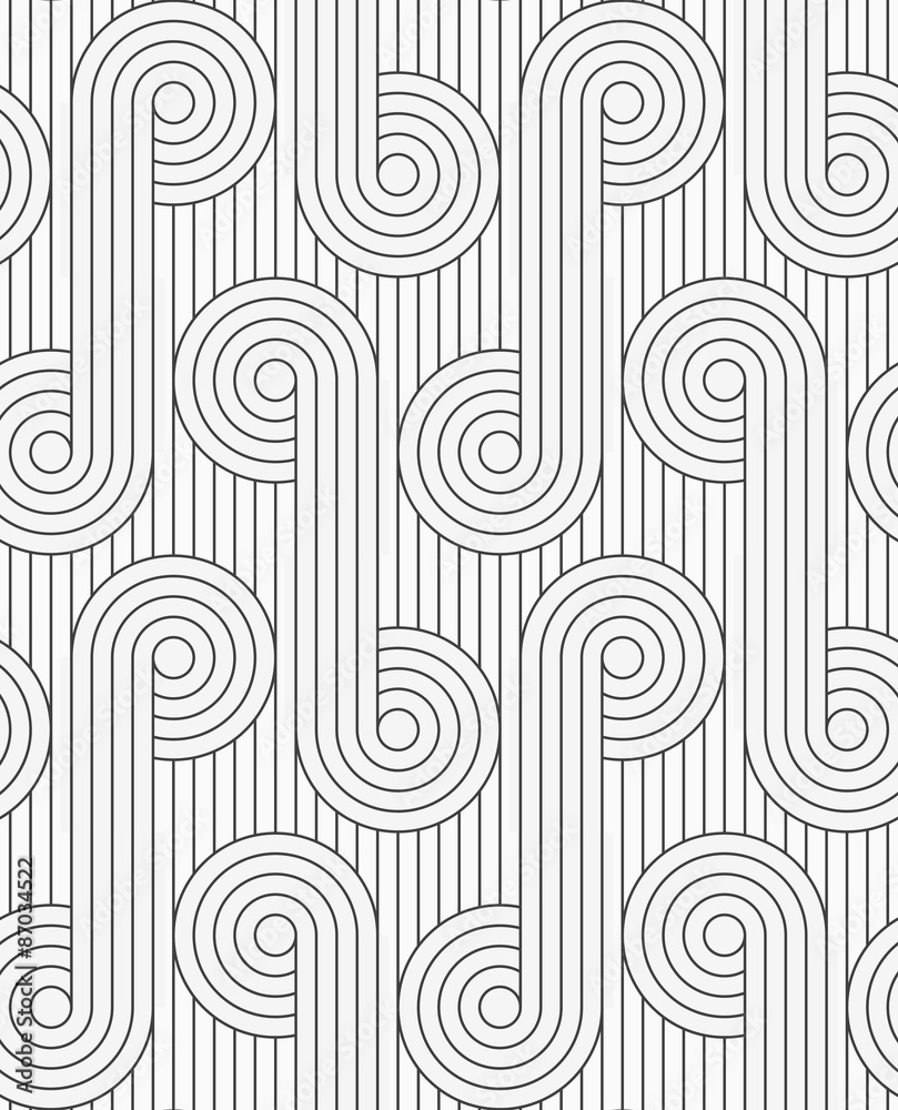 Fototapeta premium Flat gray with circles with continues lines