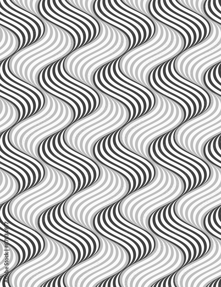 Fototapeta premium Flat gray with shaded striped ripples