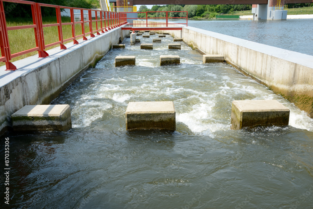 Overflow at weir