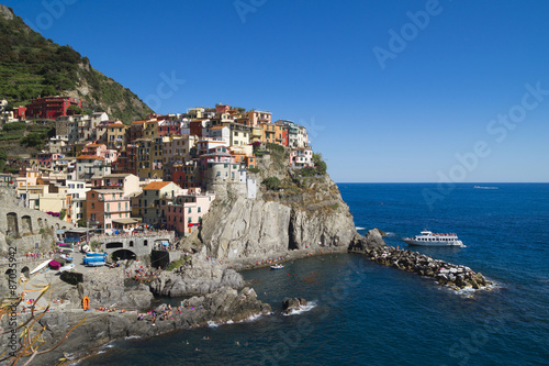Manarola , the oldest Cinque Terre villages, in Liguria, northern Italy