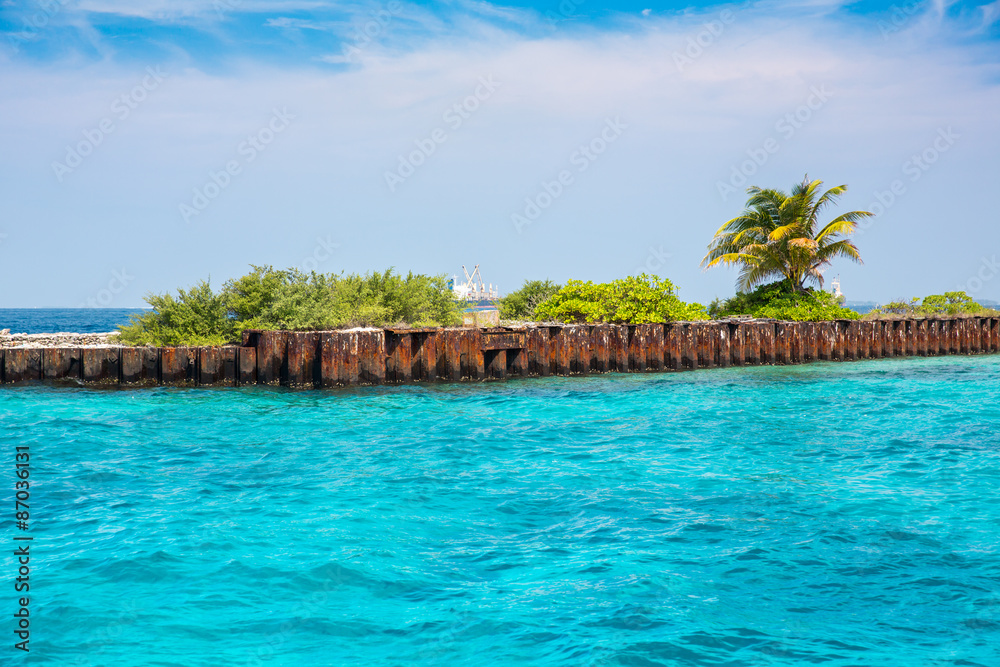 View of the old wharf , Maldives