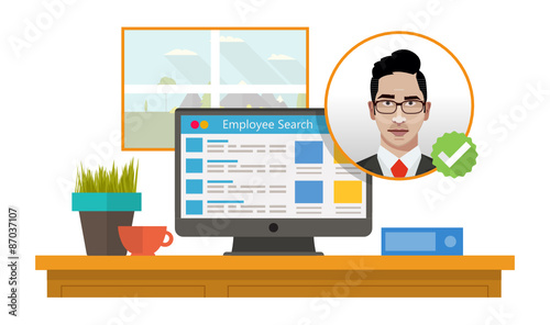 Recruitment concept - flat vector design illustration