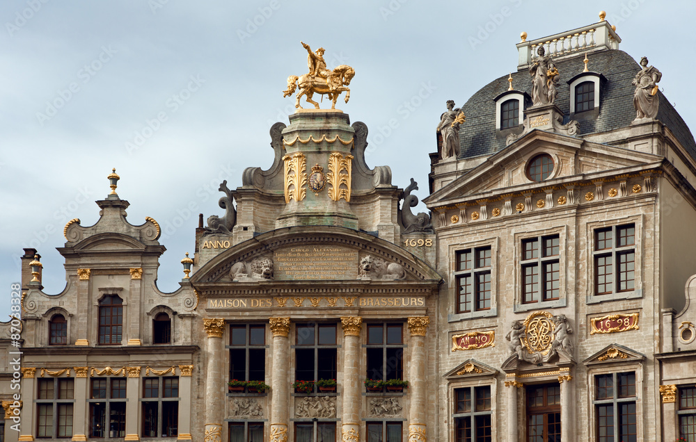 Maison Des Brasseurs and Anno Buildings in Grand Place of Brussels