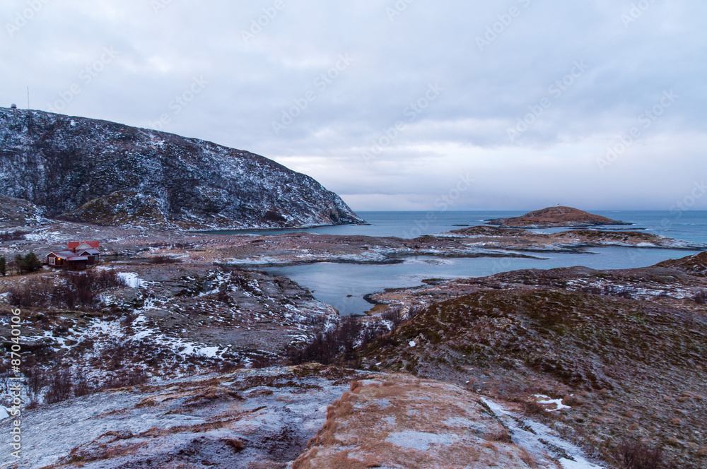 Scenic seascape in Sommaroy, Norway