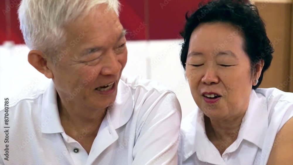 happy senior asian couple playing and have fun with humour happy senior asian couple playing and have fun with humour