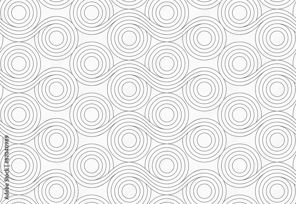 Gray circles with wavy lines merging