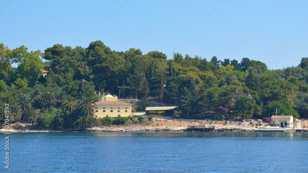 Vido island at Corfu Greece, look from the boat Vido island at Corfu Greece, look from the boat