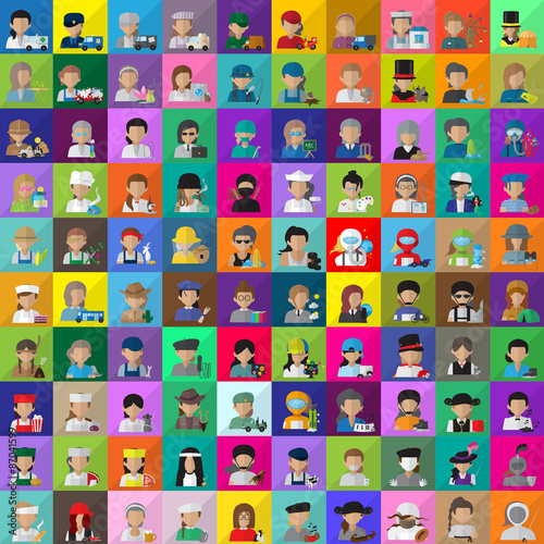 Flat People - Different Occupation Set. Collection Of Colorful Icons