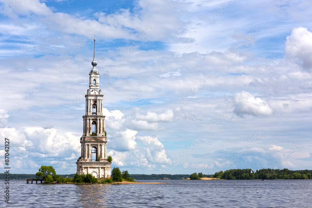 The bell tower of St. Nicholas Cathedral on island/