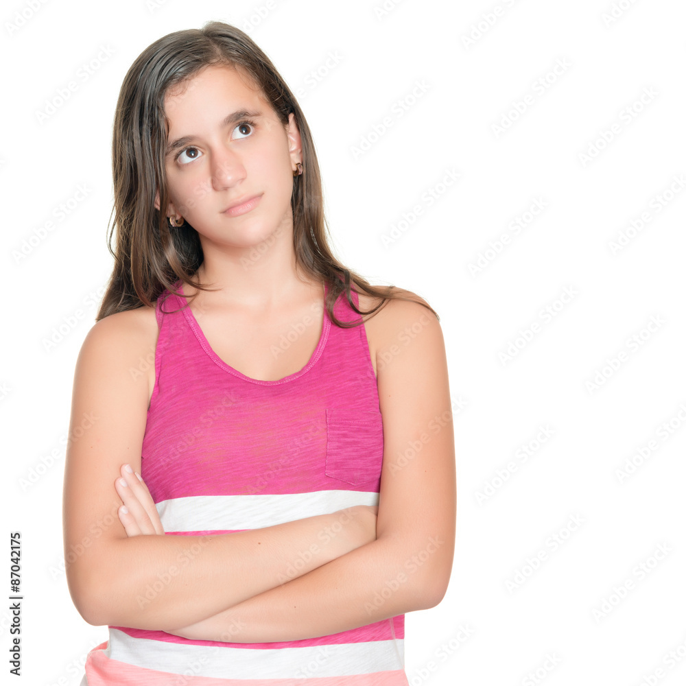 Portrait of a serious teenage girl with a thoughtful expression Portrait of a serious teenage girl with a thoughtful expression