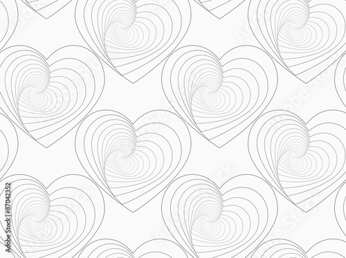 Gray unevenly striped hearts