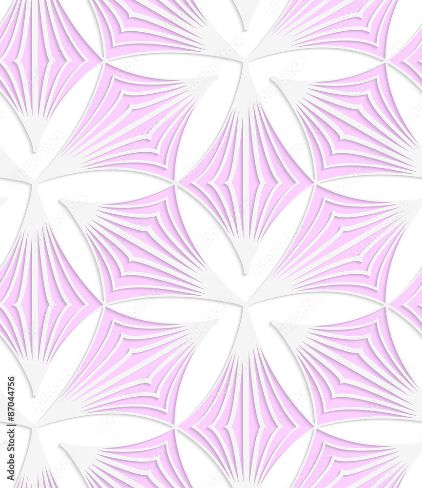 White colored paper pink pointy trefoils
