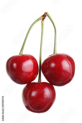 Three ripe cherries appetii...