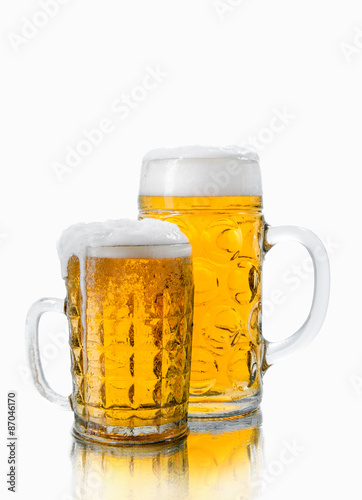 two different glasses of beer