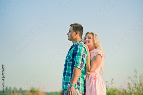 Close up of loving couple standing
