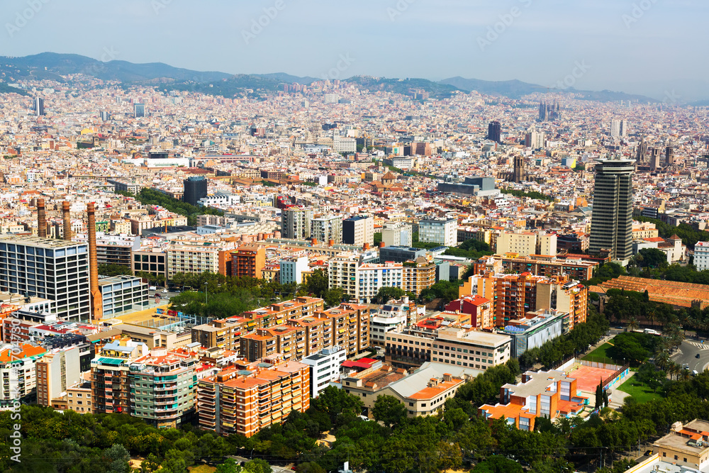 Barcelona from helicopter. Catalonia