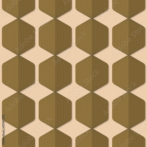 Retro fold green striped hexagons photo