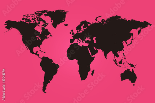 Pink and black world map illustration