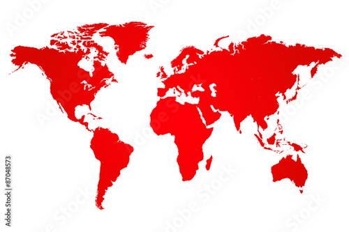 Red World Map Illustration