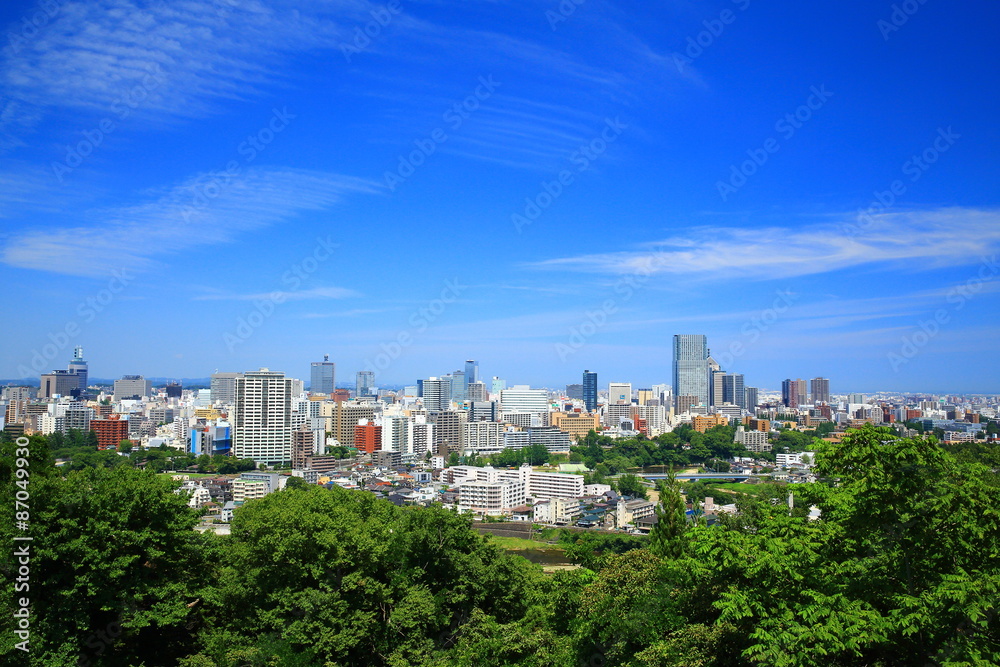 宮城県仙台市 仙台城跡からの街並み 宮城県仙台市 仙台城跡からの街並み