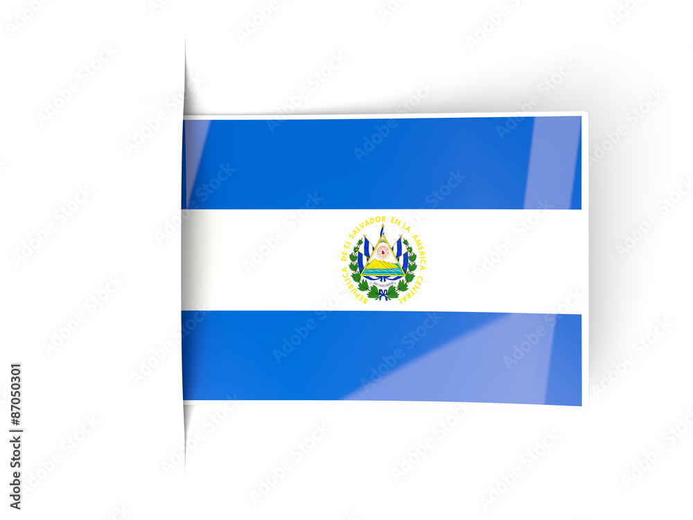 Square label with flag of el salvador Square label with flag of el salvador