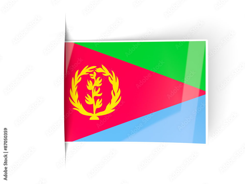 Naklejka premium Square label with flag of eritrea