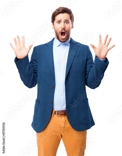 Картината върху платно scared businessman frightened pose
