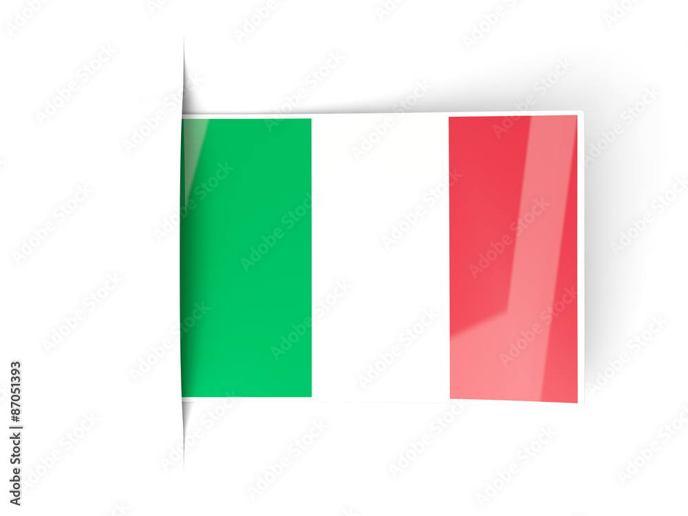 Fototapeta premium Square label with flag of italy