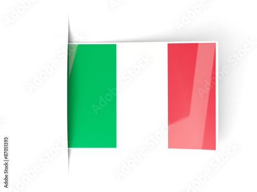 Free Download Square label with flag of italy - GFXLoad