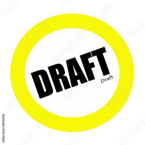 DRAFT black stamp text on white