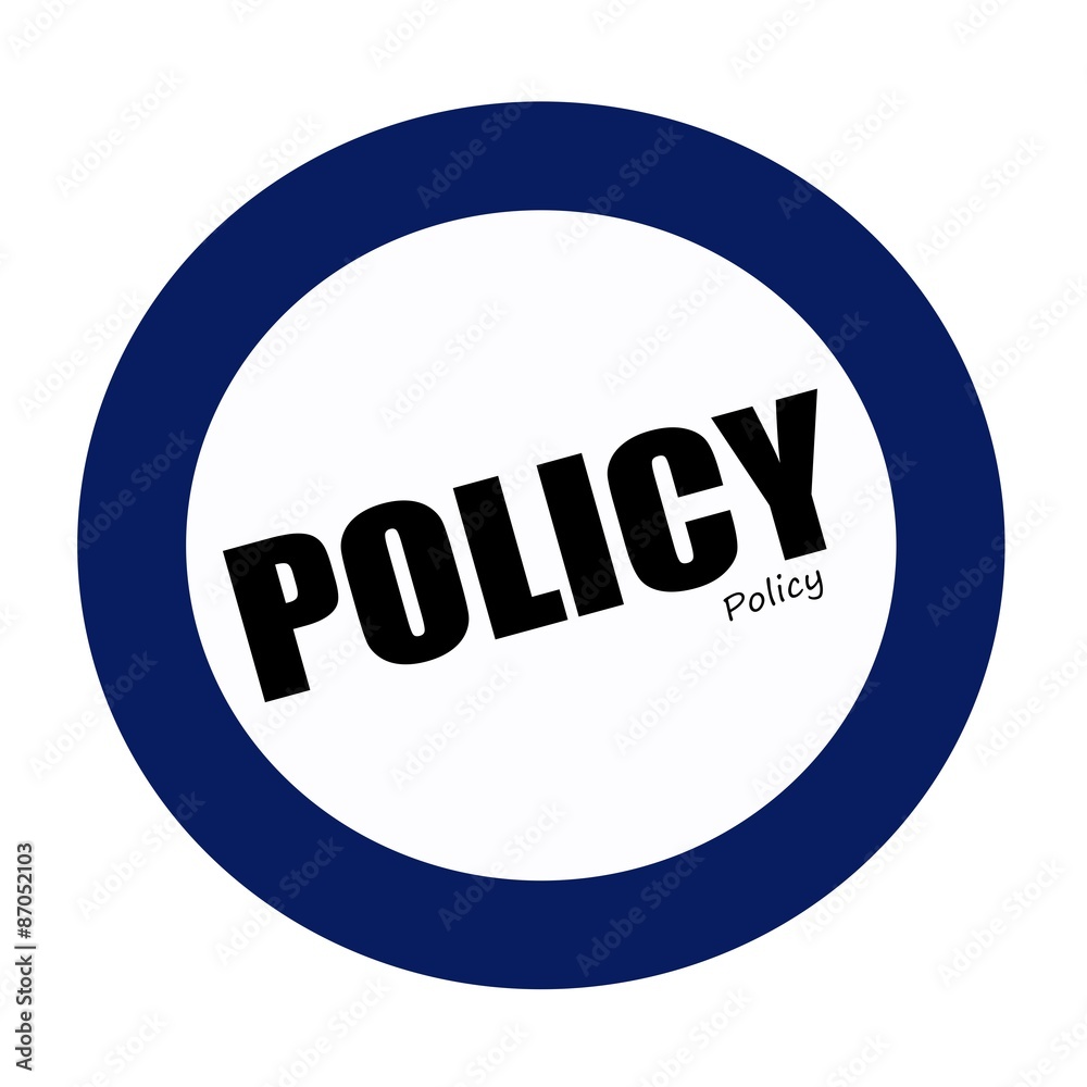 POLICY black stamp text on white POLICY black stamp text on white