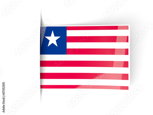 Square label with flag of liberia