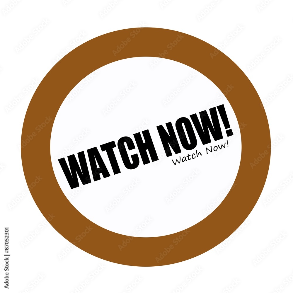 WATCH NOW black stamp text on white WATCH NOW black stamp text on white