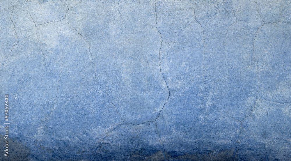 Naklejka premium Vintage dark blue tone Cement wall with crack texture 