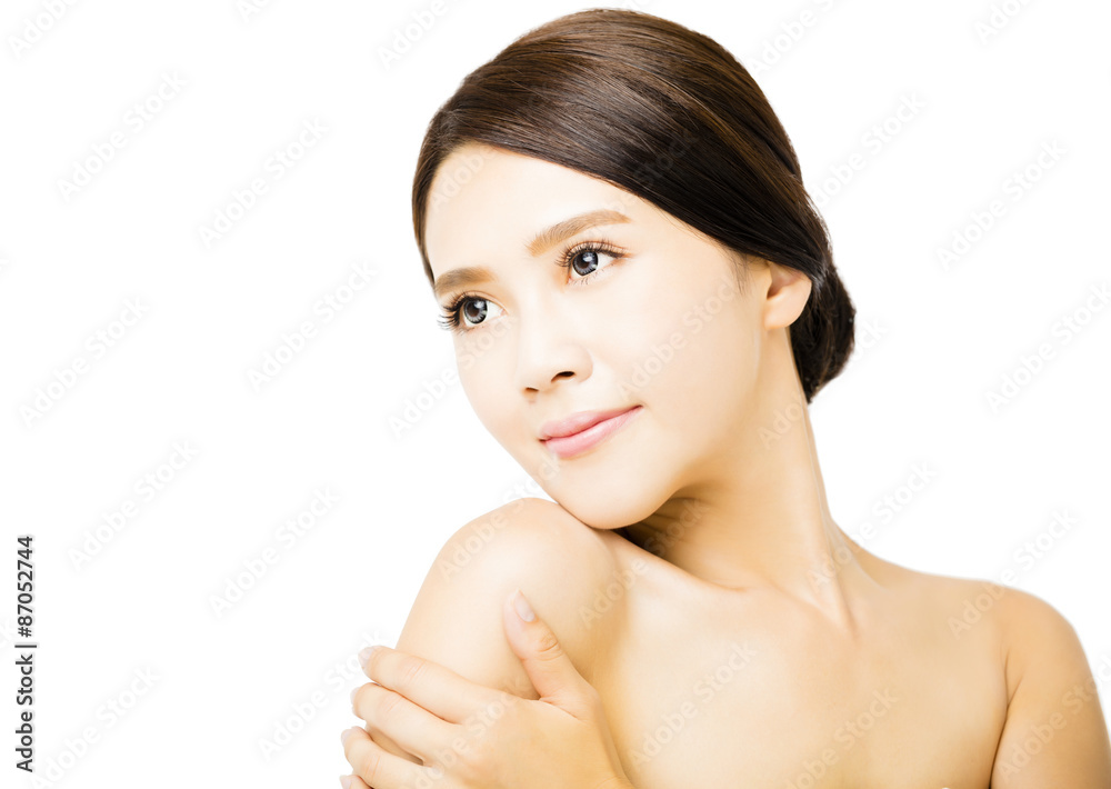 closeup young beauty woman face closeup young beauty woman face